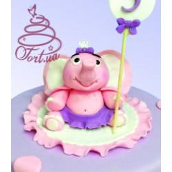 Детский торт  Розовый слоненок 