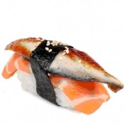 Суши лосось-угорь