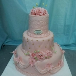 Торт  Розовая свадьба 